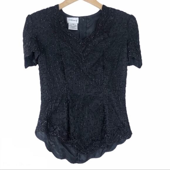 Stenay Vintage Silk Beaded Top Size Small - Picture 1 of 6